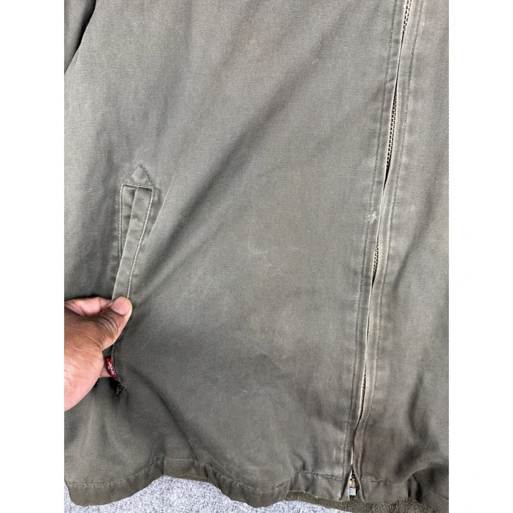 Levi's Canvas Utility Jacket Corduroy Collar Lined Men's XL Green Detroit Style - Picture 6 of 14